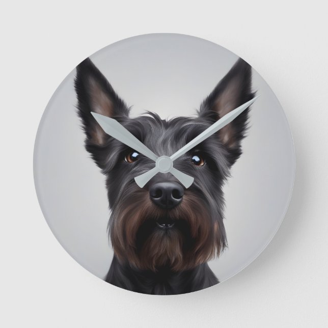 Horloge Ronde Scottish Terrier (Recto)