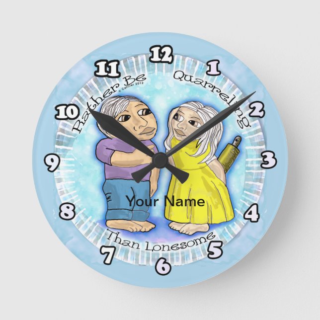 Horloge Ronde Se disputer ou être solitaire  (Recto)