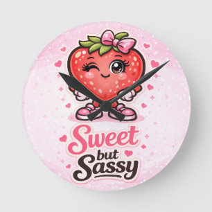 Horloge Ronde Se Sentant Fruitée - Douce mais Sassy - Amis Foodi