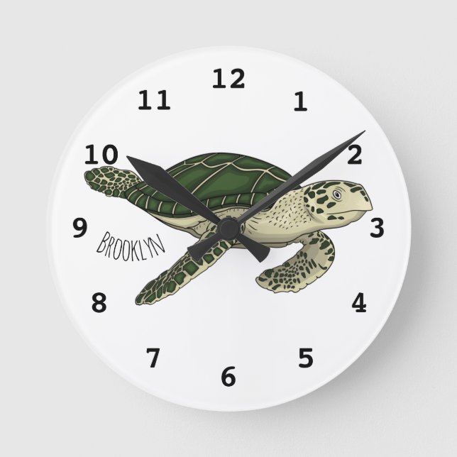 Horloge Ronde Sea turtle cartoon (Recto)