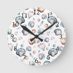 Horloge Ronde Seashell Ocean Beach Sea Shell Design 358
