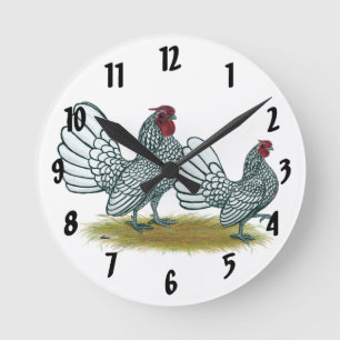 Horloge Ronde Sebright Bantams: Argent
