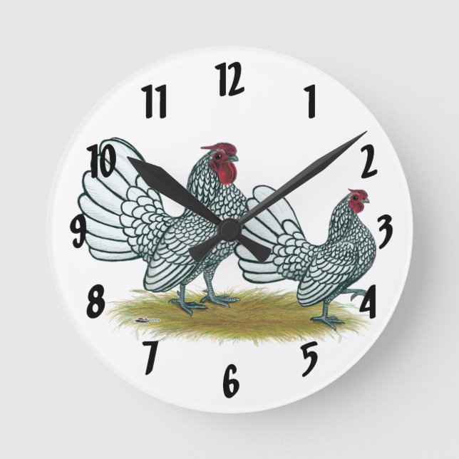 Horloge Ronde Sebright Bantams:  Argent (Recto)