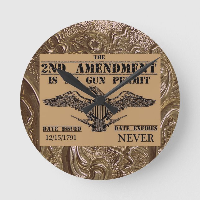HORLOGE RONDE SECOND AMENDMENT GUN PERMIT (Recto)