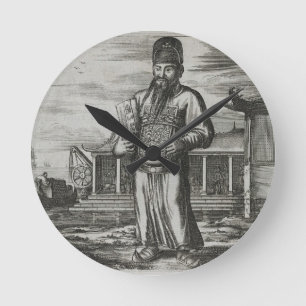 Horloge Ronde Senior Civil Servant Collecter Taxes, illustratio