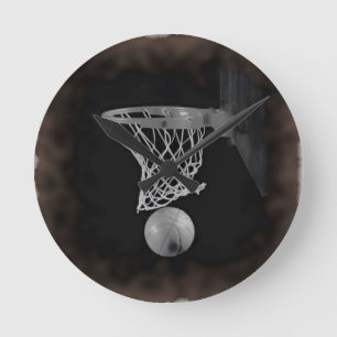 Horloge Ronde Sepia Basketball
