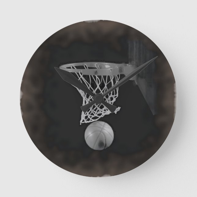 Horloge Ronde Sepia Basketball (Recto)