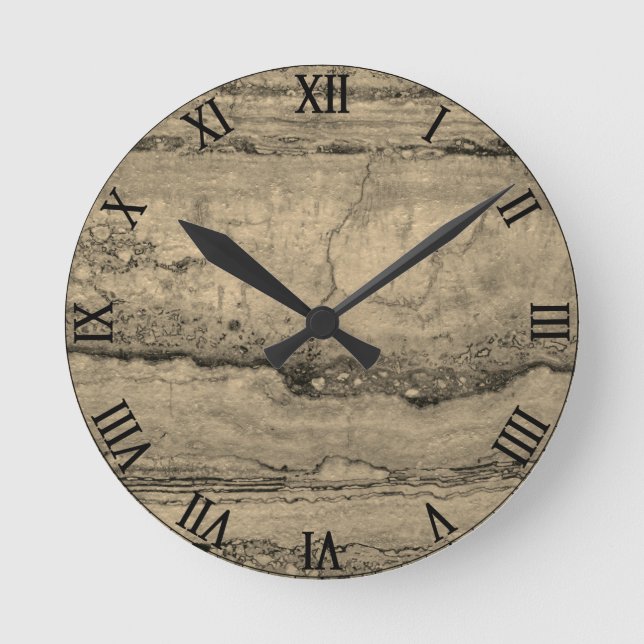 Horloge Ronde Sepia Granite (Recto)