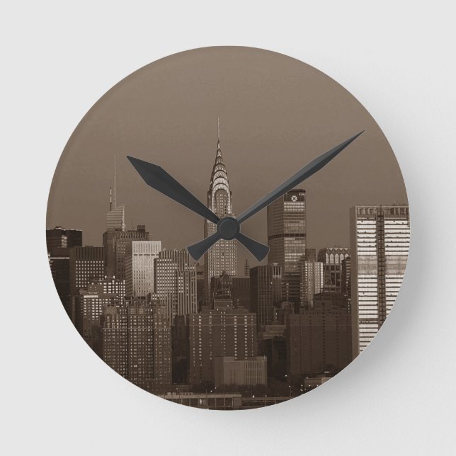 Horloge Ronde Sepia New York (Recto)