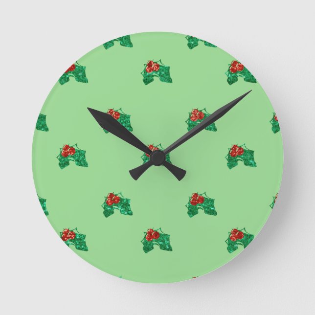 Horloge Ronde Séquence noël Holly (Recto)