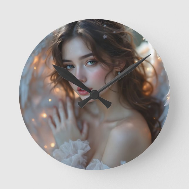 Horloge Ronde Seraph Twilight - Angel brillant de lumière du soi (Recto)