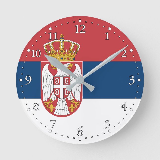 Horloge Ronde Serbia Flag (Recto)