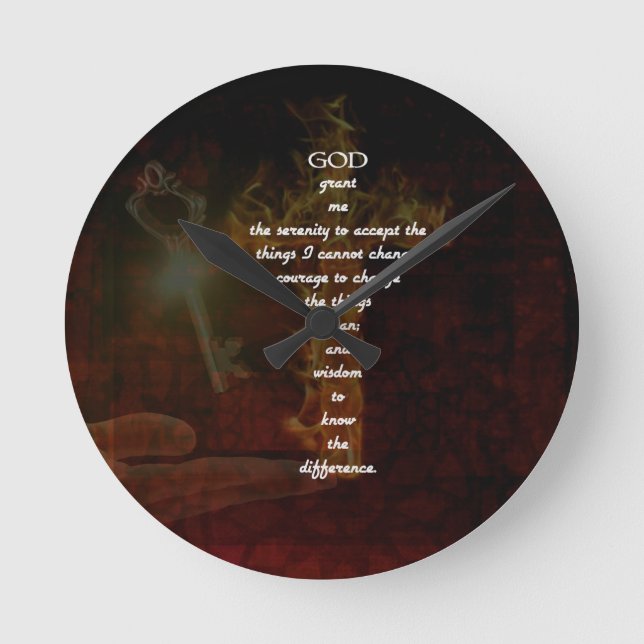 Horloge Ronde Serenity Prayer With Beautiful (Recto)