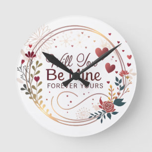 Horloge Ronde Serez-vous mien – Une promesse d'amour intemporell