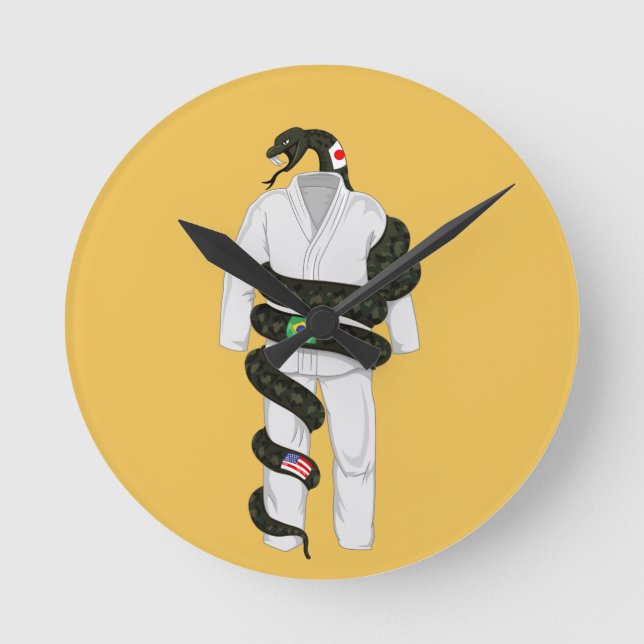 Horloge Ronde Serpent Jiu Jitsu Brésilien (Recto)