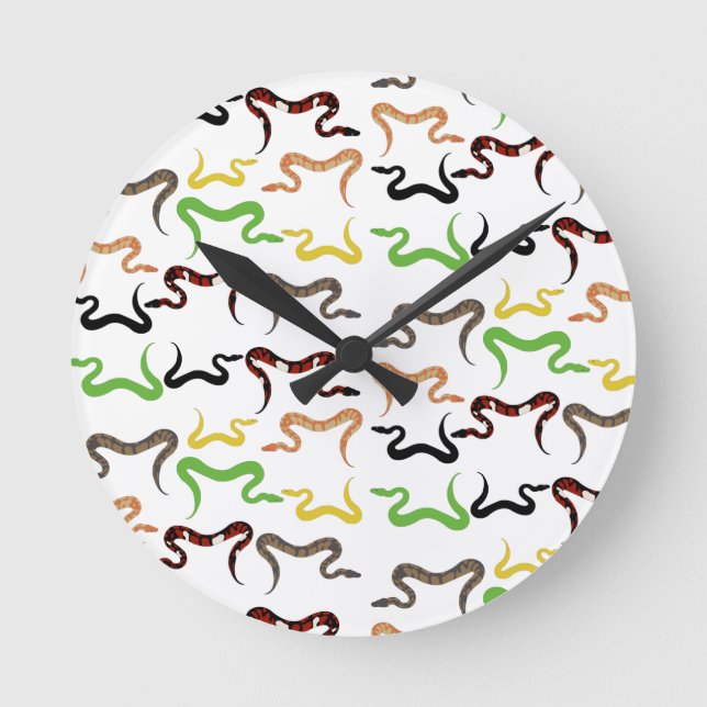 Horloge Ronde Serpents colorés Python Reptile Motif (Recto)
