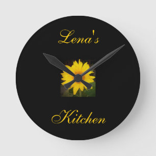 Horloge Ronde Serviette de tournesol personnalisée - Cuisine de