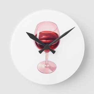 Horloge Ronde Serviettes en papier pour cocktail Verre à vin ave