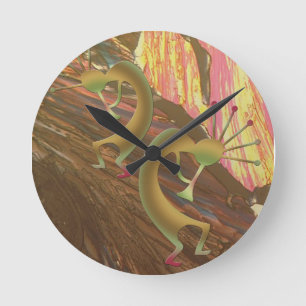 Horloge Ronde Session Abstraite de Jam Kokopelli