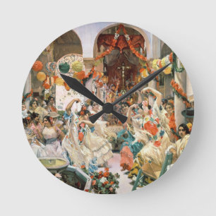 Horloge Ronde Séville (huile sur la toile)