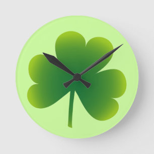 Horloge Ronde Shamrock irlandais classique