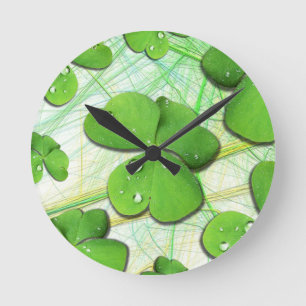 Horloge Ronde Shamrock vert St Patrick iPhone 5 Coque-Mate
