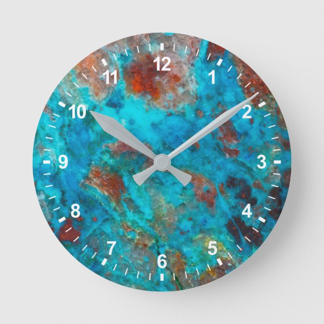 Horloge Ronde Shattuckite bleue (Recto)