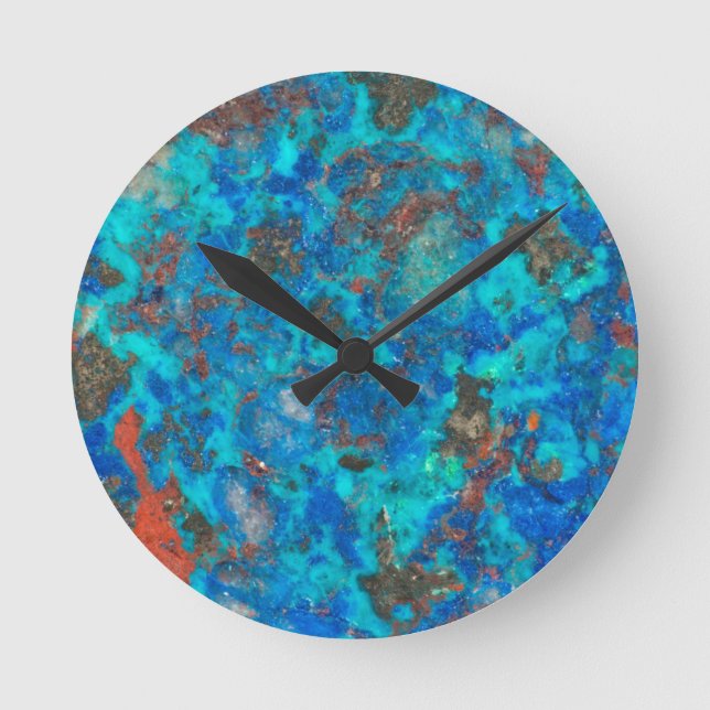 Horloge Ronde Shattuckite bleue (Recto)