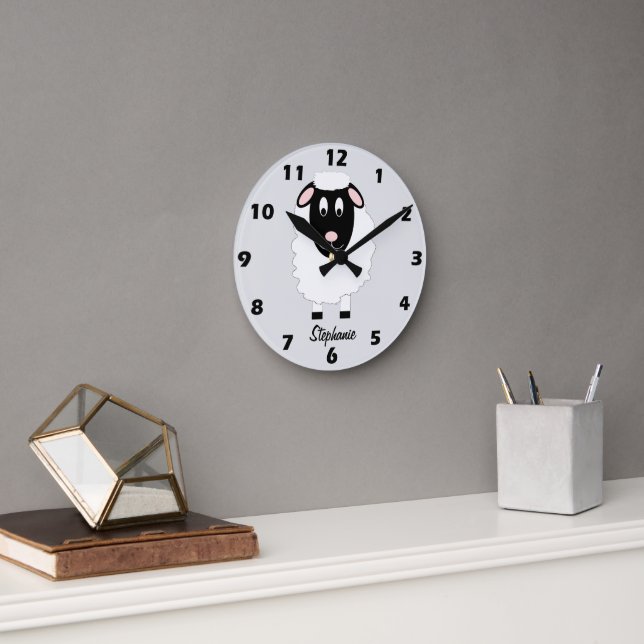 Horloge Ronde Sheep Design Personalised (Bureau)