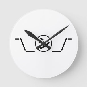 Horloge Ronde Shi Kana Shrug Emoticon ¯\_㋛_/¯ Japanese Kaomoji