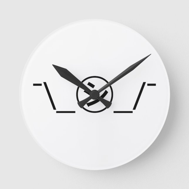Horloge Ronde Shi Kana Shrug Emoticon -\_ ㋛_/+Japonais Kaomoji (Recto)