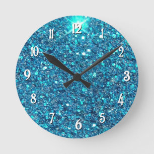 Horloge Ronde Shine bleu extravagant