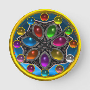 Horloge Ronde SHINY STAR WITH COLORFUL GEMSTONES Gold Blue