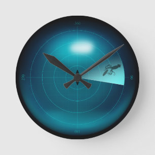 Horloge Ronde Ship Sonar Screen Kraken Giant Squid Nautical