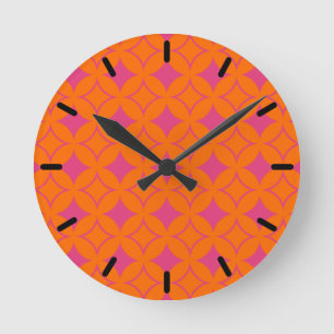 Horloge Ronde Shippo rose et orange