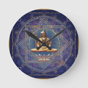 Horloge Ronde Shiva Mahamrityunjaya - Santé, Paix et Prospérité
