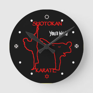 Horloge Ronde Shotokan Karate Black Belt Custom