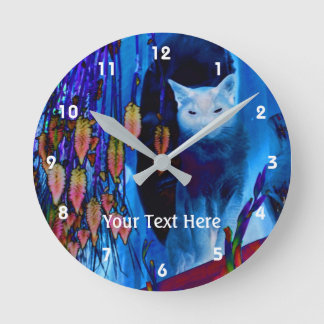 Horloge Ronde Siamese Cat Asbtract Animal