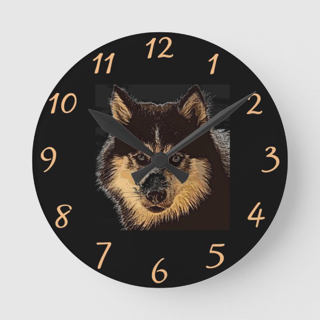 Horloge Ronde Siberian Husky (Recto)