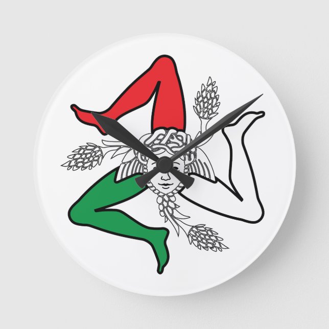 Horloge Ronde Sicilian Trinacria Medusa Design (Recto)