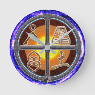 Horloge Ronde Signes de Terre