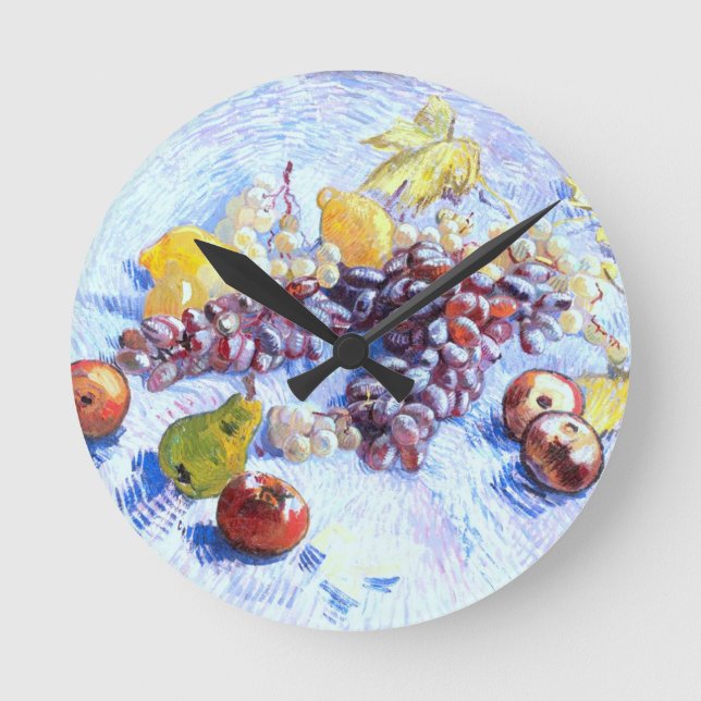 Horloge Ronde Silence Life with Apples, Pears, Grapes - Van Gogh (Recto)
