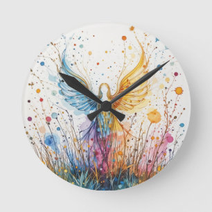 Horloge Ronde Silhouette angélique