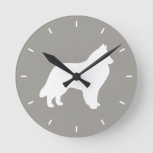 Horloge Ronde Silhouette belge de chien de berger