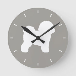 Horloge Ronde Silhouette de Bichon Frisé