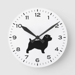 Horloge Ronde Silhouette de Norfolk Terrier