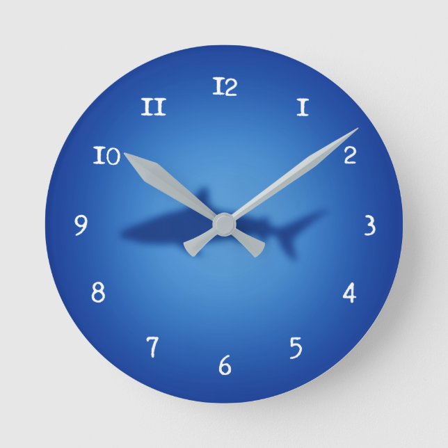 Horloge Ronde Silhouette de requin (Recto)