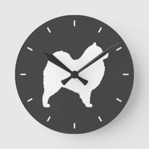 Horloge Ronde Silhouette de Samoyède