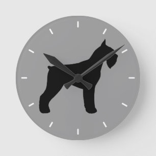 Horloge Ronde Silhouette de Schnauzer géant