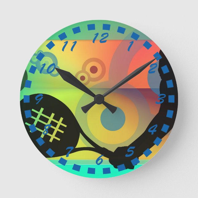 Horloge Ronde Silhouette de tennis art design (Recto)